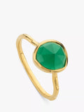 Monica Vinader Siren onyx gemstone ring gold plated vermeil - British product