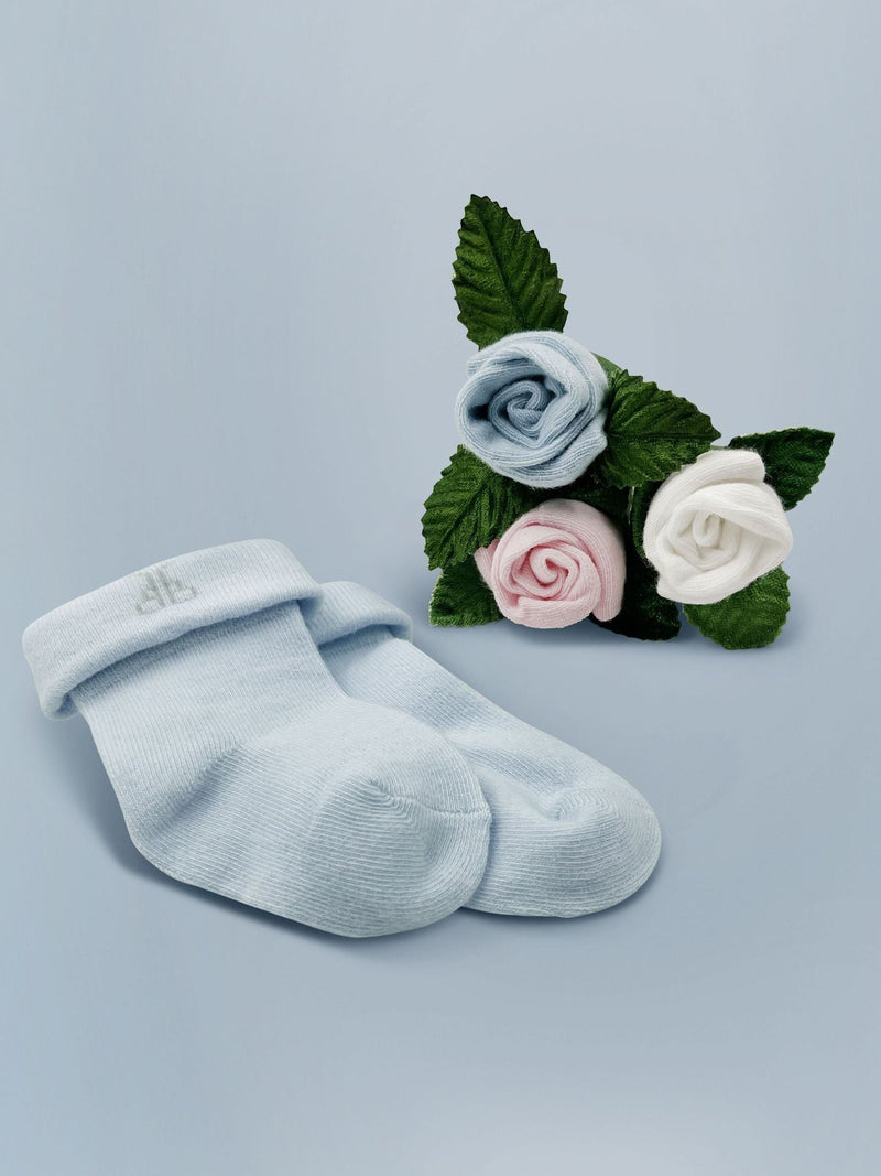 Babyblooms personalised bunny gift set with rosebud socks, UK version