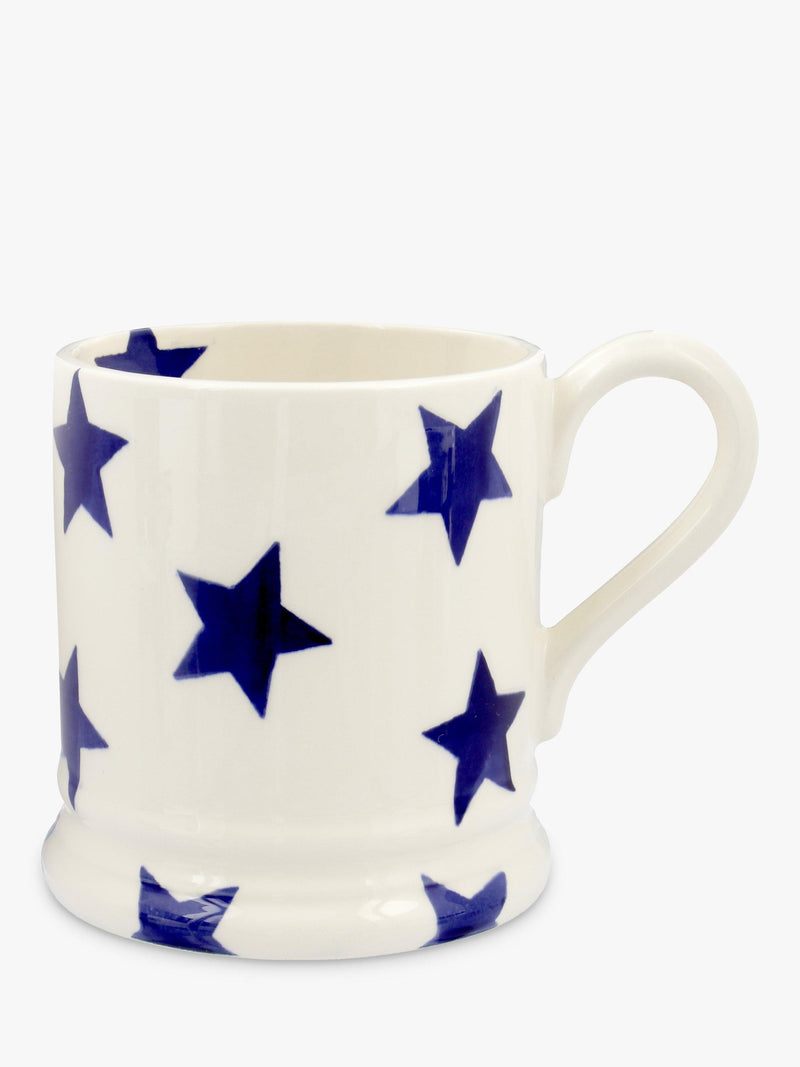Emma Bridgewater Blue Star Half Pint Mug Cream/Blue 300ml - British product