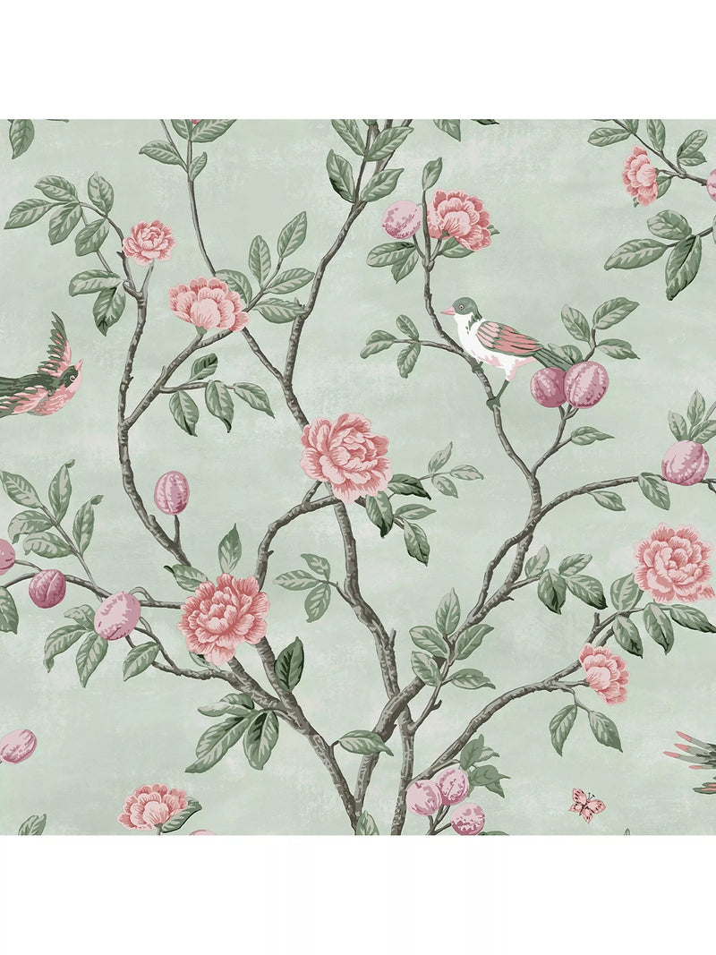 Laura Ashley Eglantine Wallpaper Rose Design Interior
