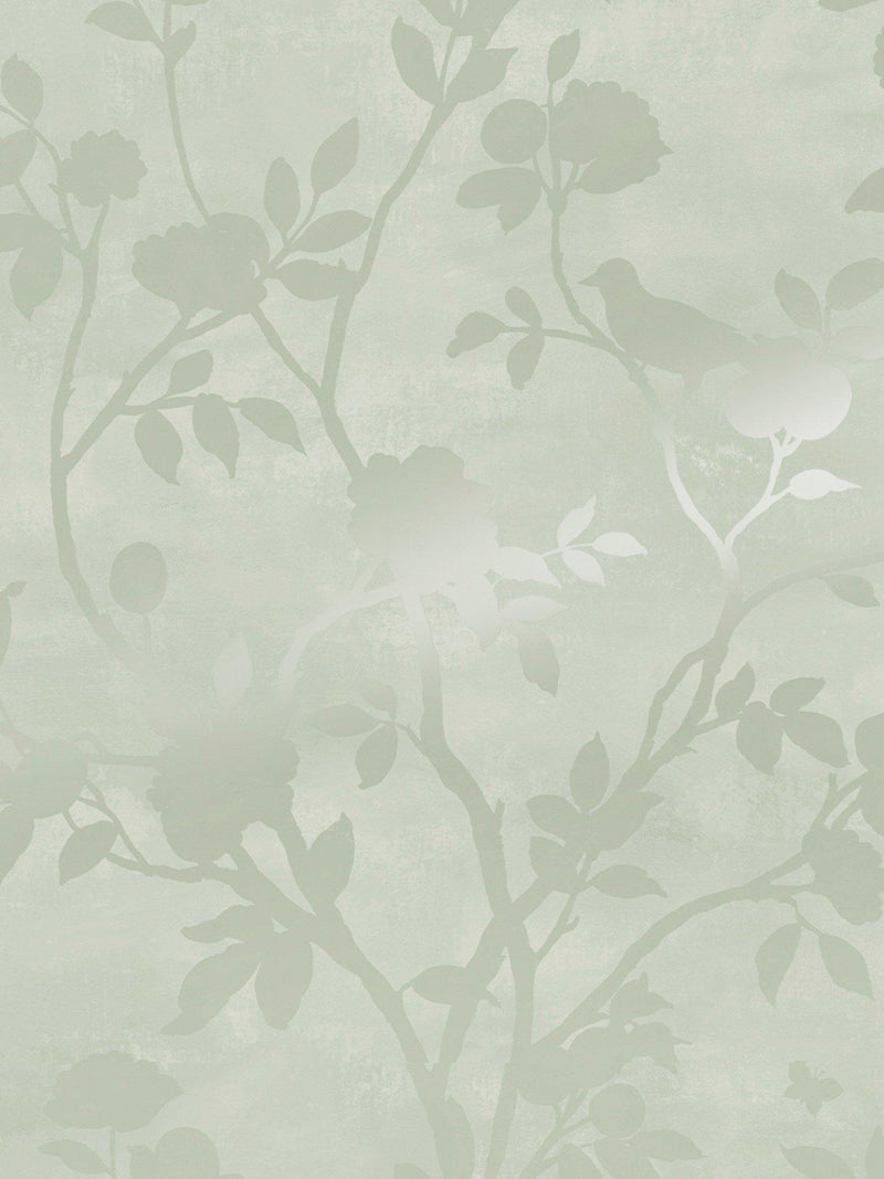 Laura Ashley Eglantine Silhouette Wallpaper in Eau de Nil, UK version