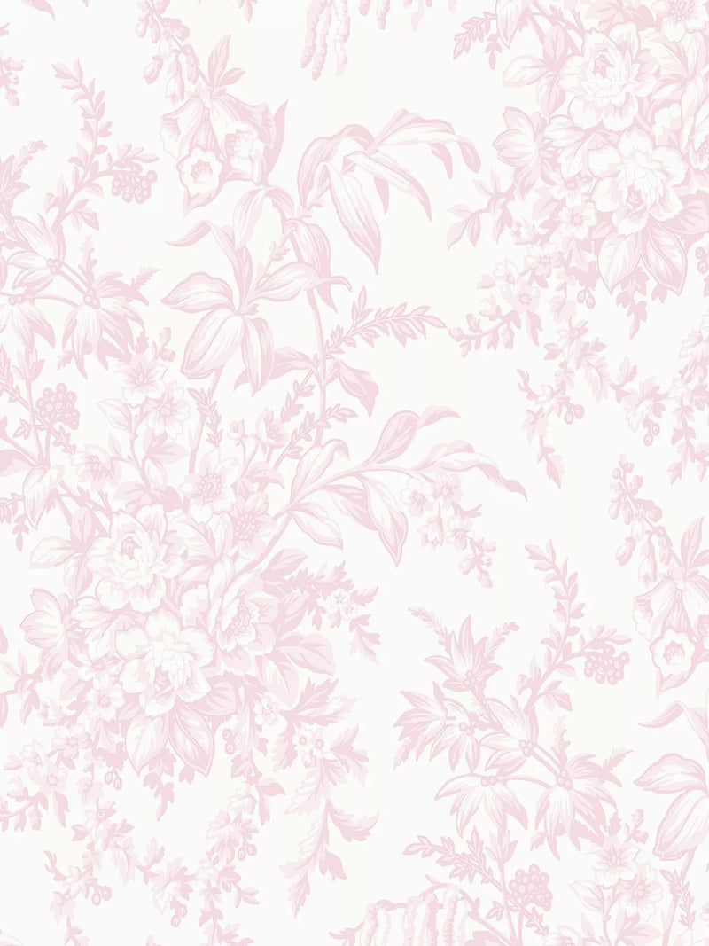 Laura Ashley wallpaper featuring roses, foxgloves, and buttercups, UK version