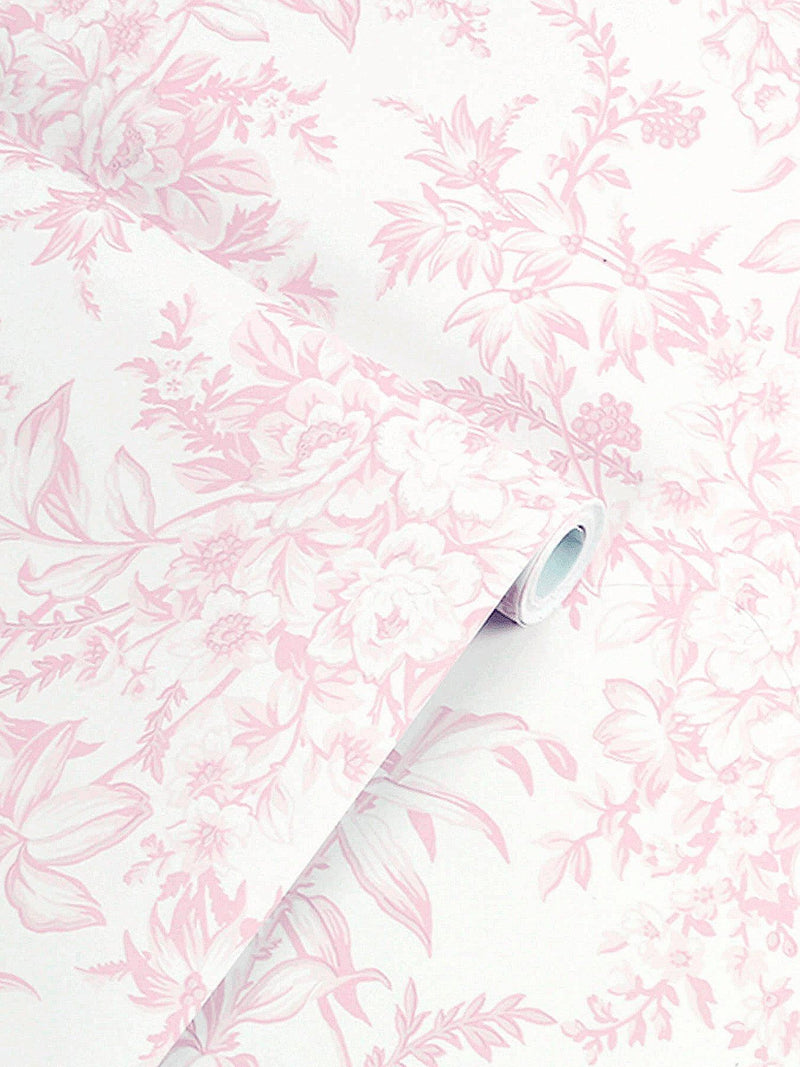 Laura Ashley wallpaper featuring roses, foxgloves, and buttercups, UK version