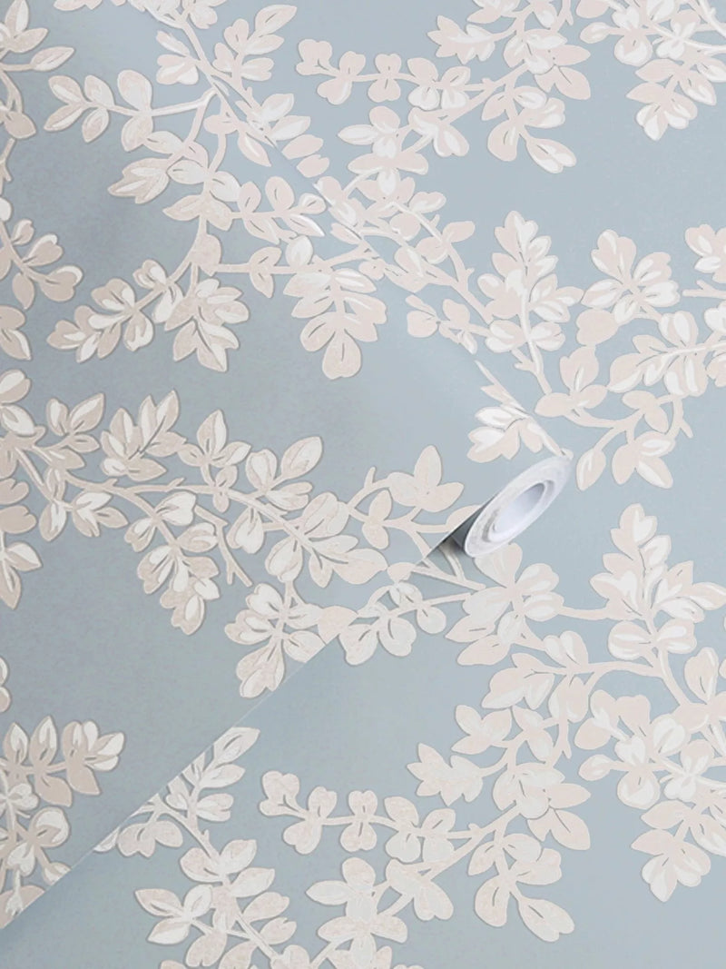 Laura Ashley Burnham wallpaper leaf trellis pattern , UK version