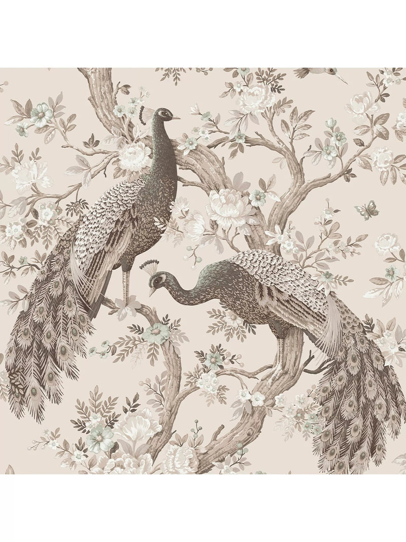 Laura Ashley Belvedere wallpaper with peacock design, UK version