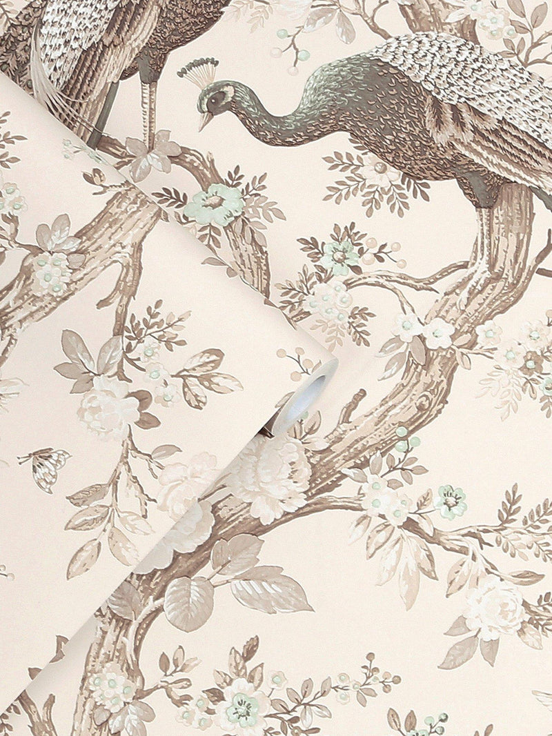 Laura Ashley Belvedere wallpaper with peacock design, UK version