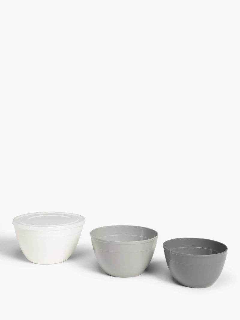 John Lewis nesting plastic mixing bowls set of 3 grey, UK version