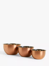 John Lewis John Lewis Nesting Stainless Steel Mixing Bowls, Set of 3, Copper- Buy online at McGrocer