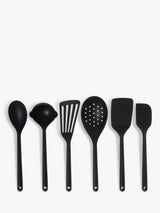John Lewis John Lewis Silicone Kitchen Utensils, Set of 6, Black- Buy online at McGrocer