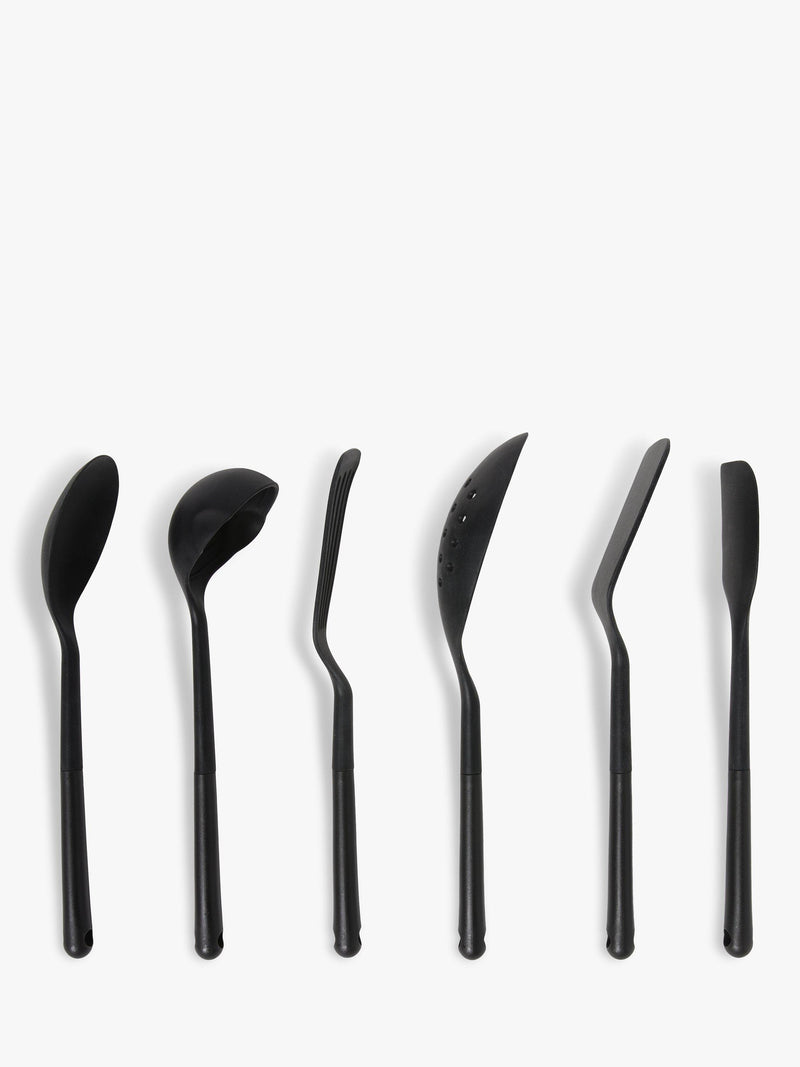John Lewis silicone kitchen utensil set of 6 black (British brand)
