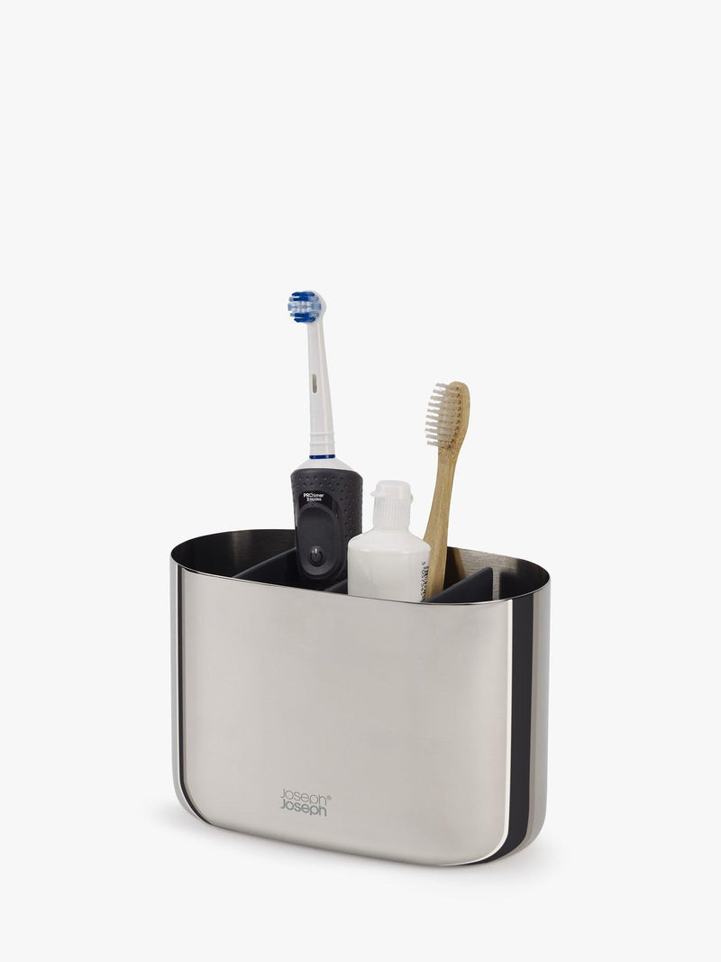Joseph Joseph large toothbrush caddy stainless steel, UK version