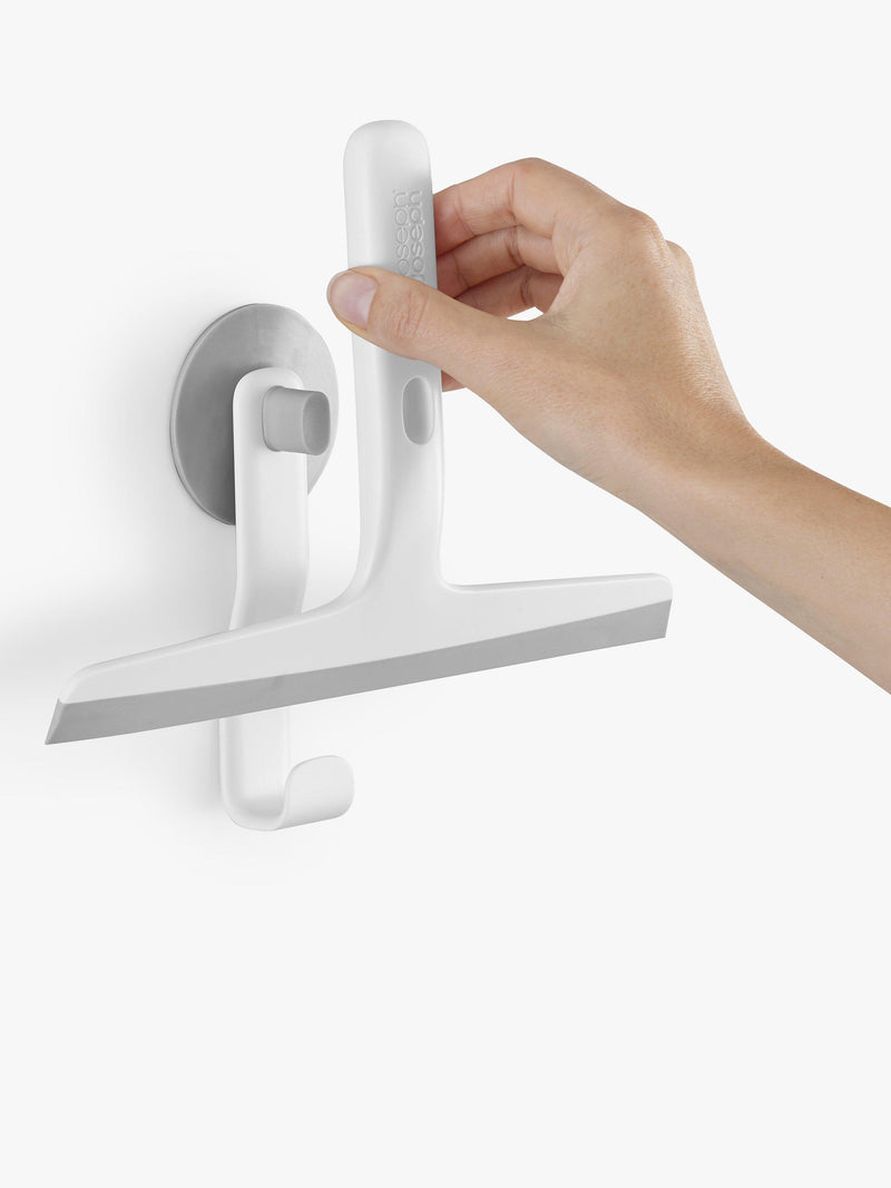 Joseph Joseph compact shower squeegee with storage holder, grey, UK version