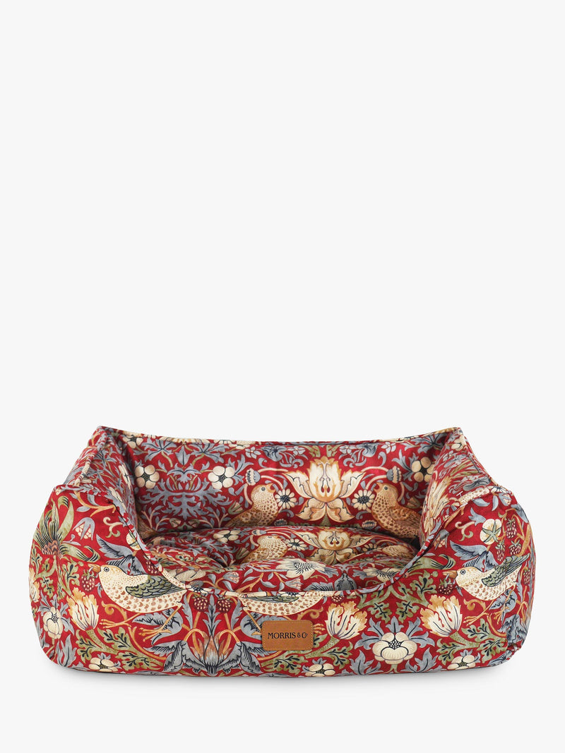 Morris & Co. strawberry thief dog bed red, imported from the UK