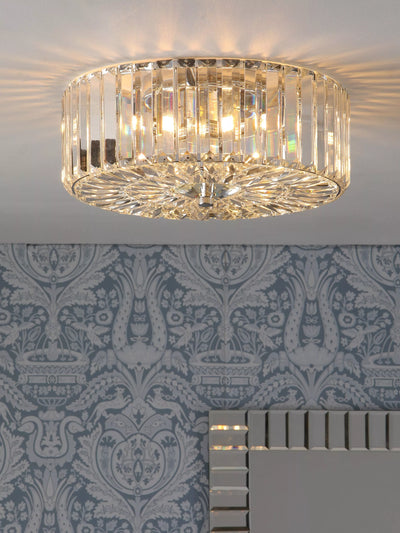 John Lewis Laura Ashley Fernhurst Flush Ceiling Light, Polished Chrome- Buy online at McGrocer
