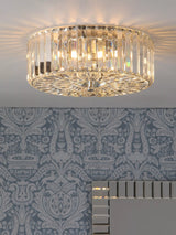 John Lewis Laura Ashley Fernhurst Flush Ceiling Light, Polished Chrome- Buy online at McGrocer