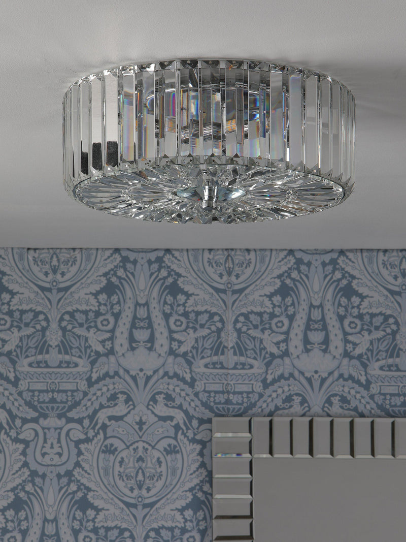 Laura Ashley Fernhurst flush ceiling light polished chrome - British product