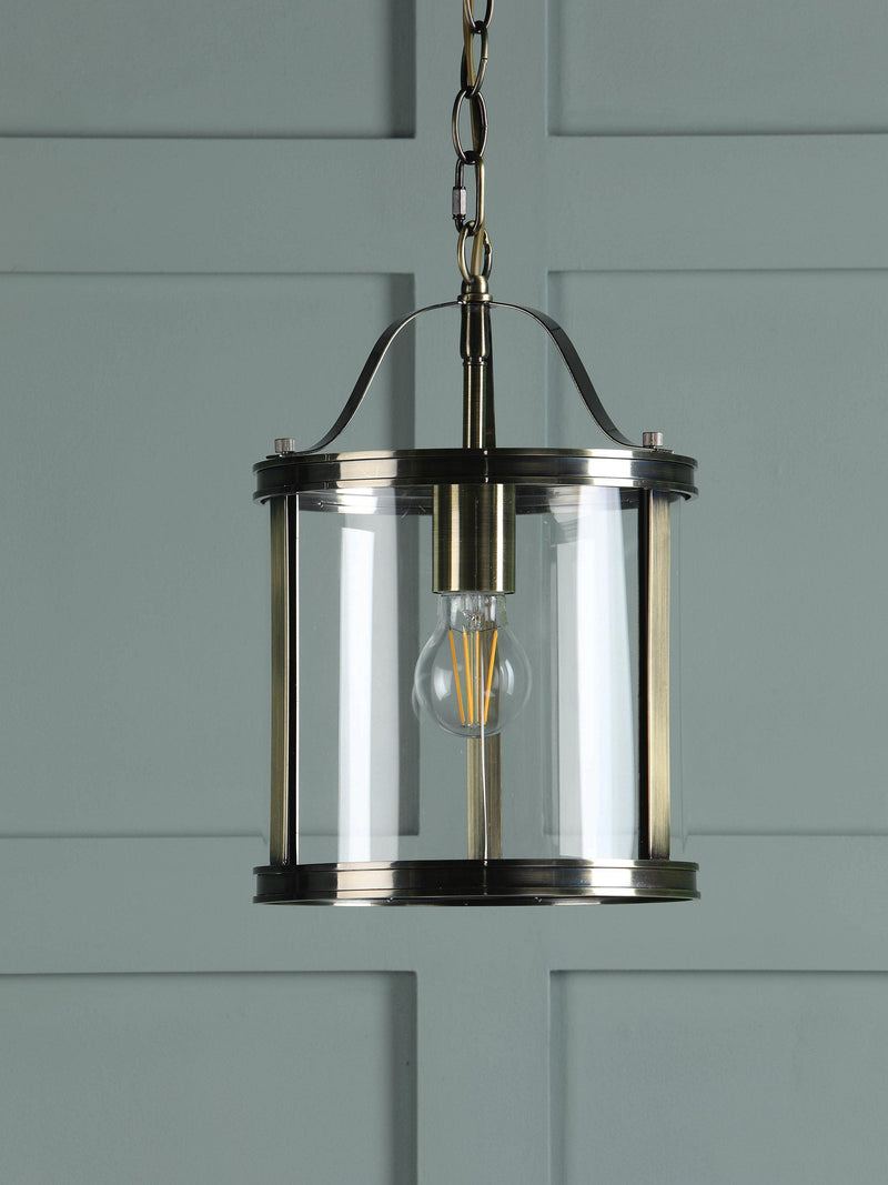 Laura Ashley pendant ceiling light in antique brass, UK version