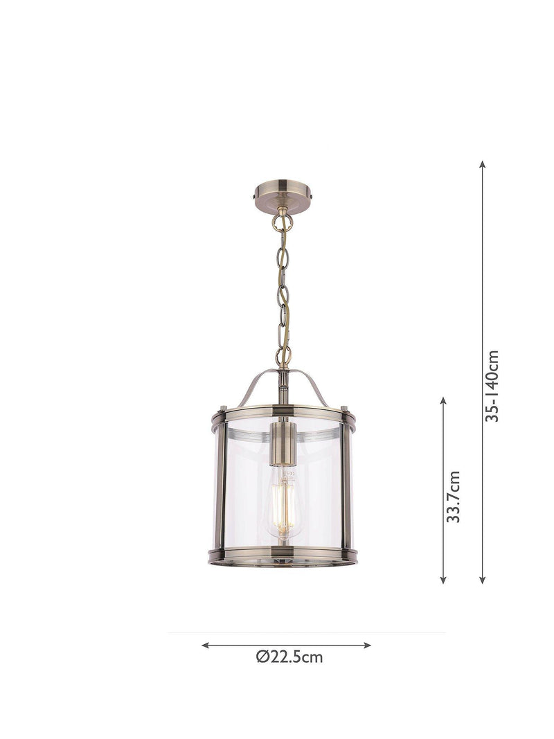 Laura Ashley pendant ceiling light in antique brass, UK version