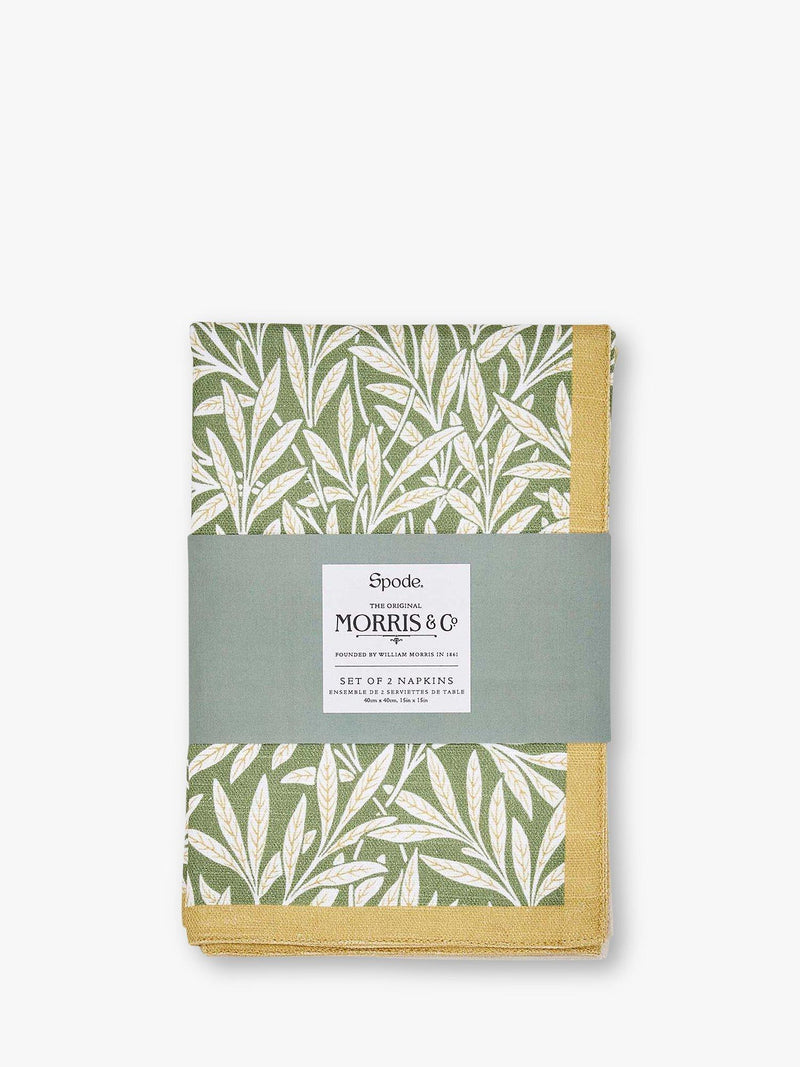 Morris & Co. Willow Boughs green cotton napkins set of 2 - British product