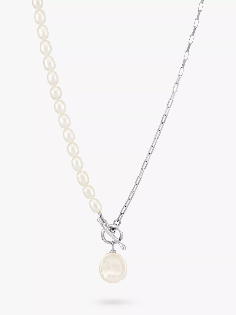 Dower & Hall keshi pearl necklace silver white - British product
