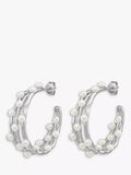 Dower & Hall pearl hoop earrings 2.8 cm - British product