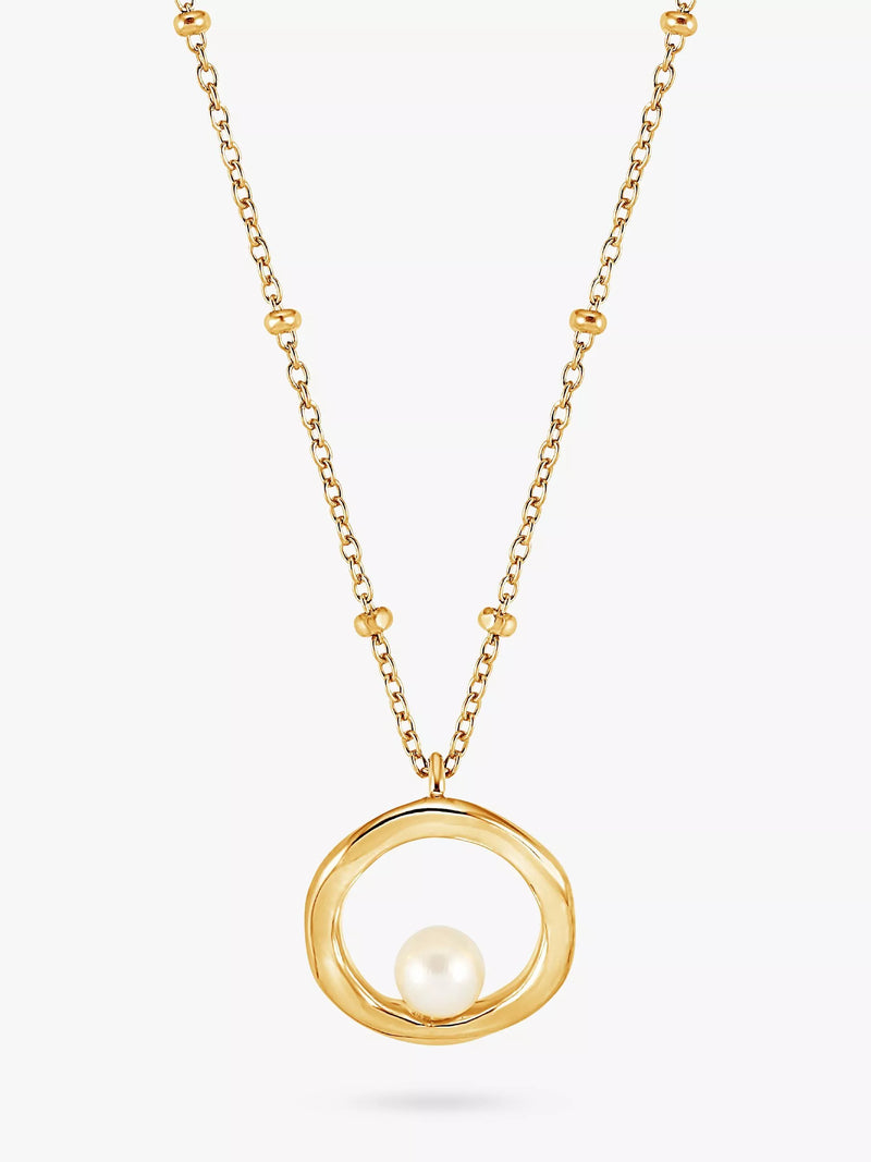 Dower & Hall freshwater pearl open circle pendant necklace - British product