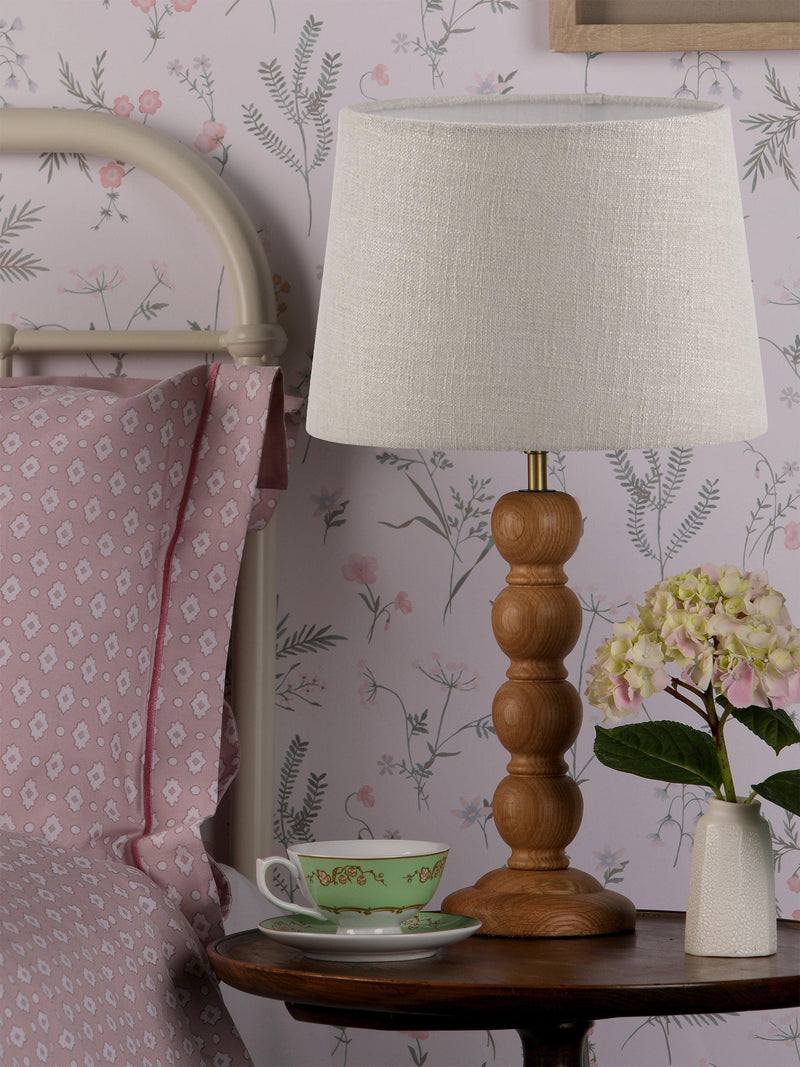 Laura Ashley Maria wooden table lamp natural oak, imported from the UK