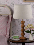 Laura Ashley Maria wooden table lamp natural oak, imported from the UK