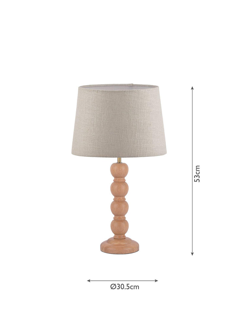 Laura Ashley Maria wooden table lamp natural oak, imported from the UK