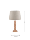 Laura Ashley Maria wooden table lamp natural oak, imported from the UK