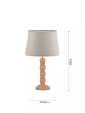 Laura Ashley Maria wooden table lamp natural oak, imported from the UK