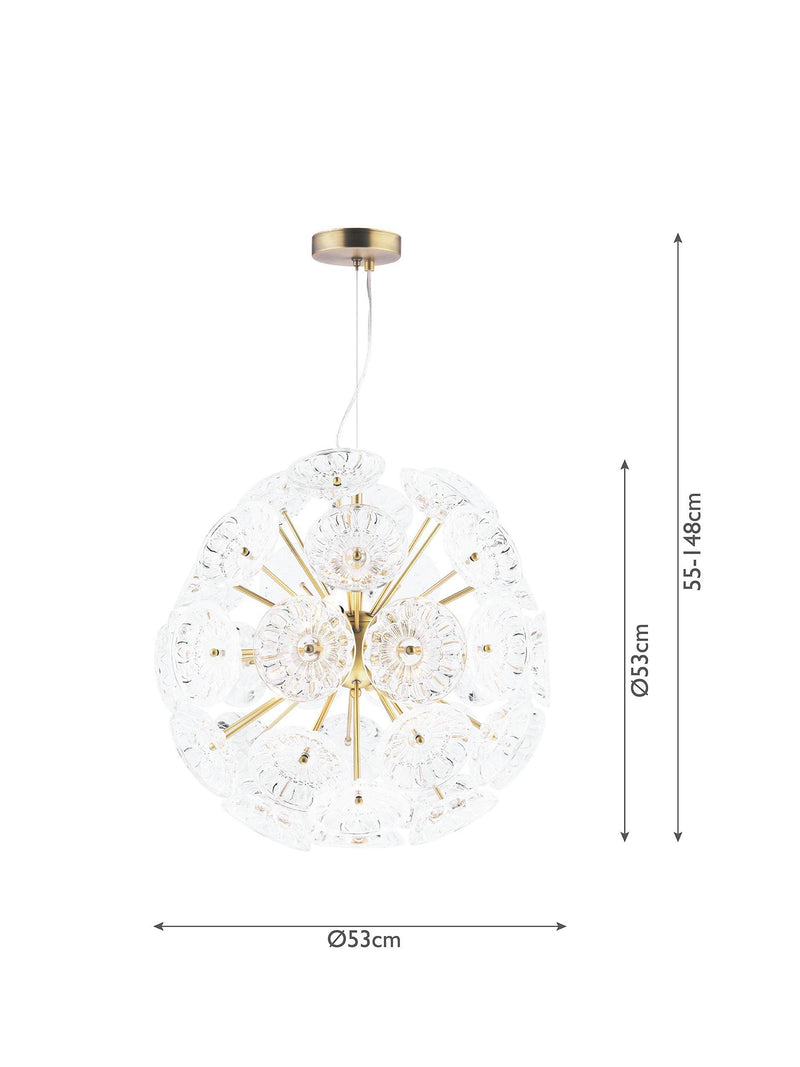 Laura Ashley Elwick pendant light antique brass (British brand)
