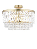 Laura Ashley Rhosill semi flush ceiling light in antique brass finish, UK version