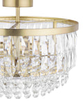 Laura Ashley Rhosill semi flush ceiling light in antique brass finish, UK version