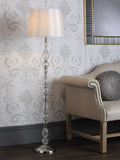Laura Ashley floor lamp polished nickel silk shade, imported from the UK