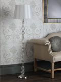 Laura Ashley floor lamp polished nickel silk shade, imported from the UK