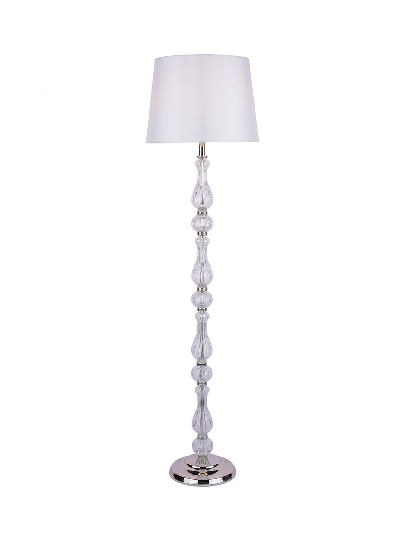 Laura Ashley floor lamp polished nickel silk shade, imported from the UK