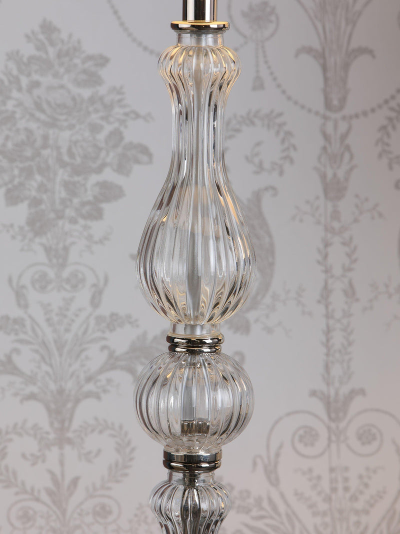 Laura Ashley floor lamp polished nickel silk shade, imported from the UK