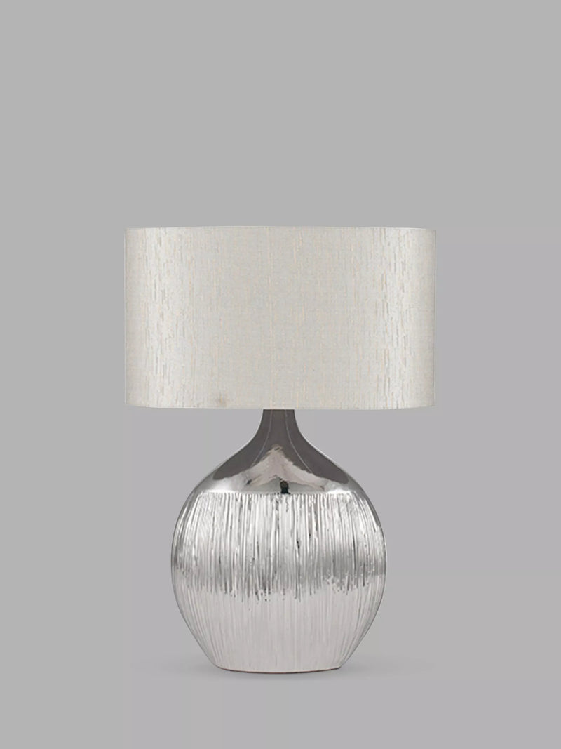 Pacific Gemini silver textured table lamp - British product