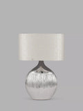 Pacific Gemini silver textured table lamp - British product