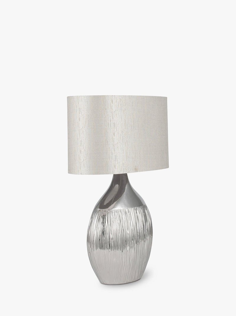 Pacific Gemini silver textured table lamp - British product