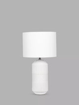 John Lewis Pacific Meribel Glazed Table Lamp, White- Buy online at McGrocer