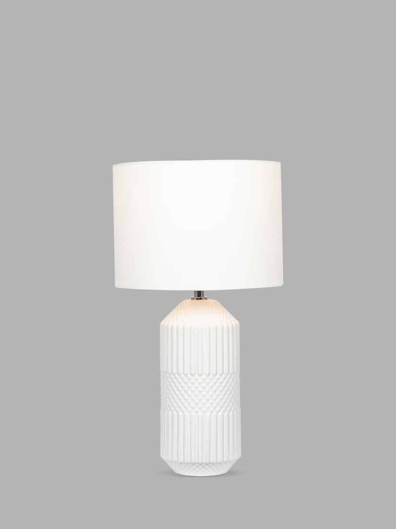 Pacific Meribel glazed table lamp white 46cm (British brand)