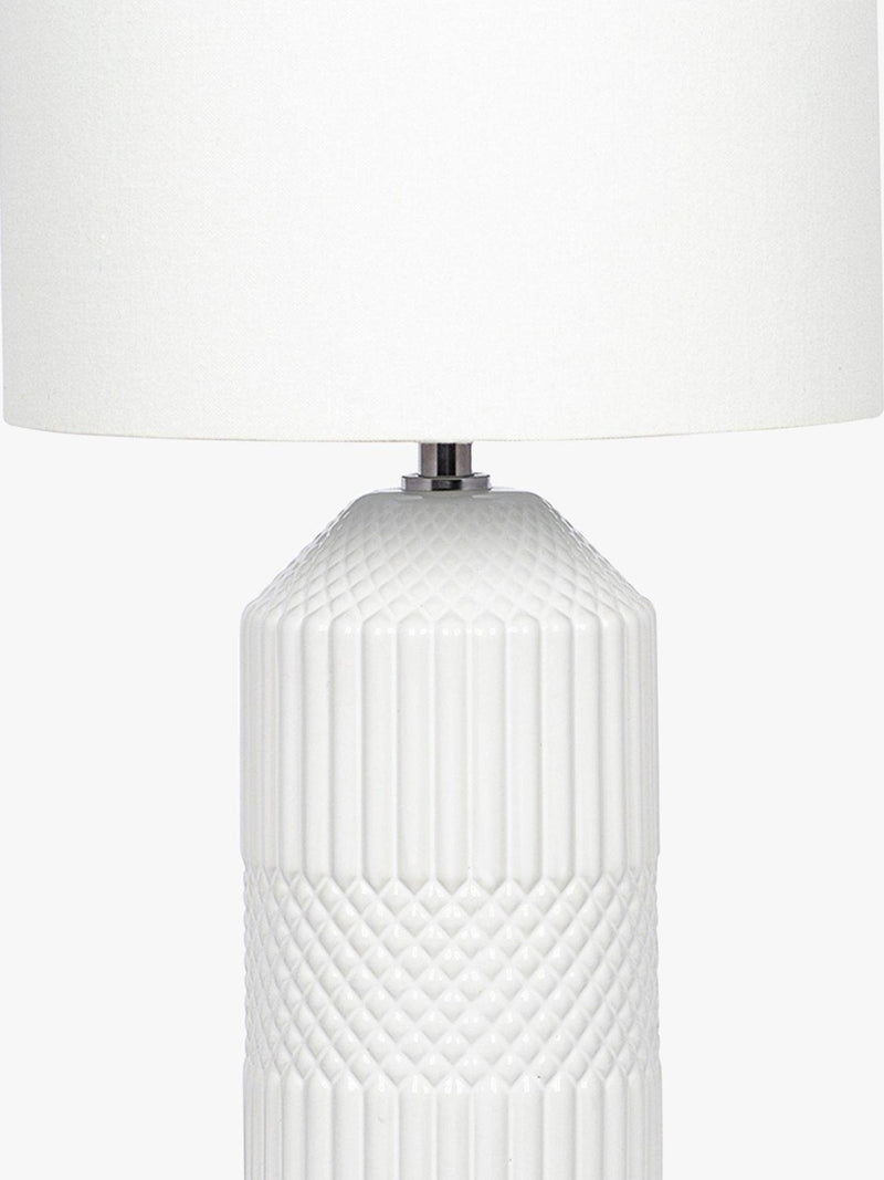 Pacific Meribel glazed table lamp white 46cm (British brand)