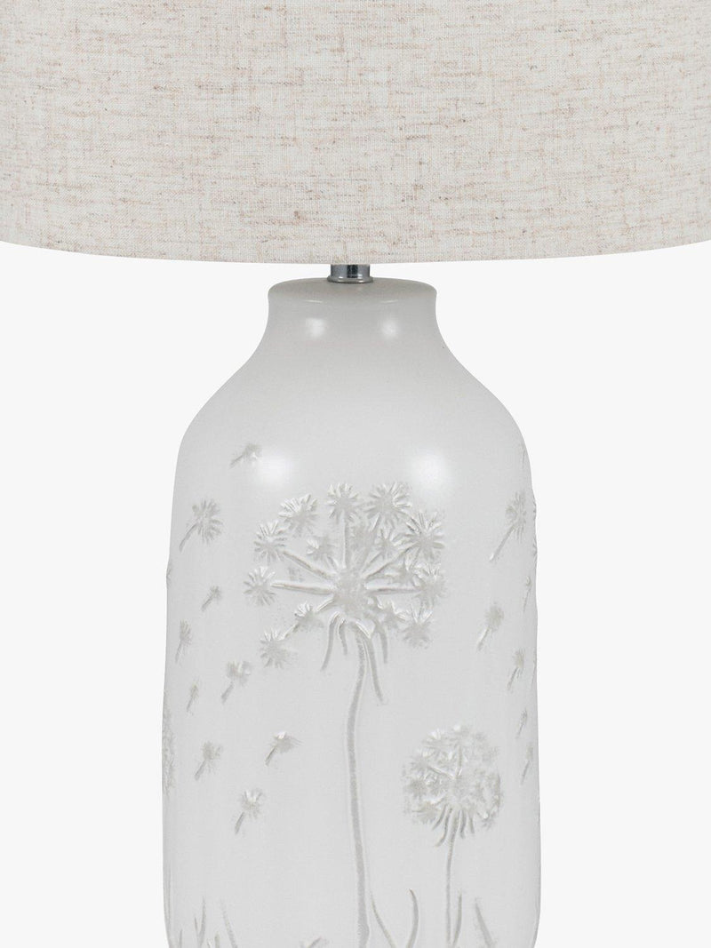 Pacific Flora freestanding ceramic table lamp white - British product