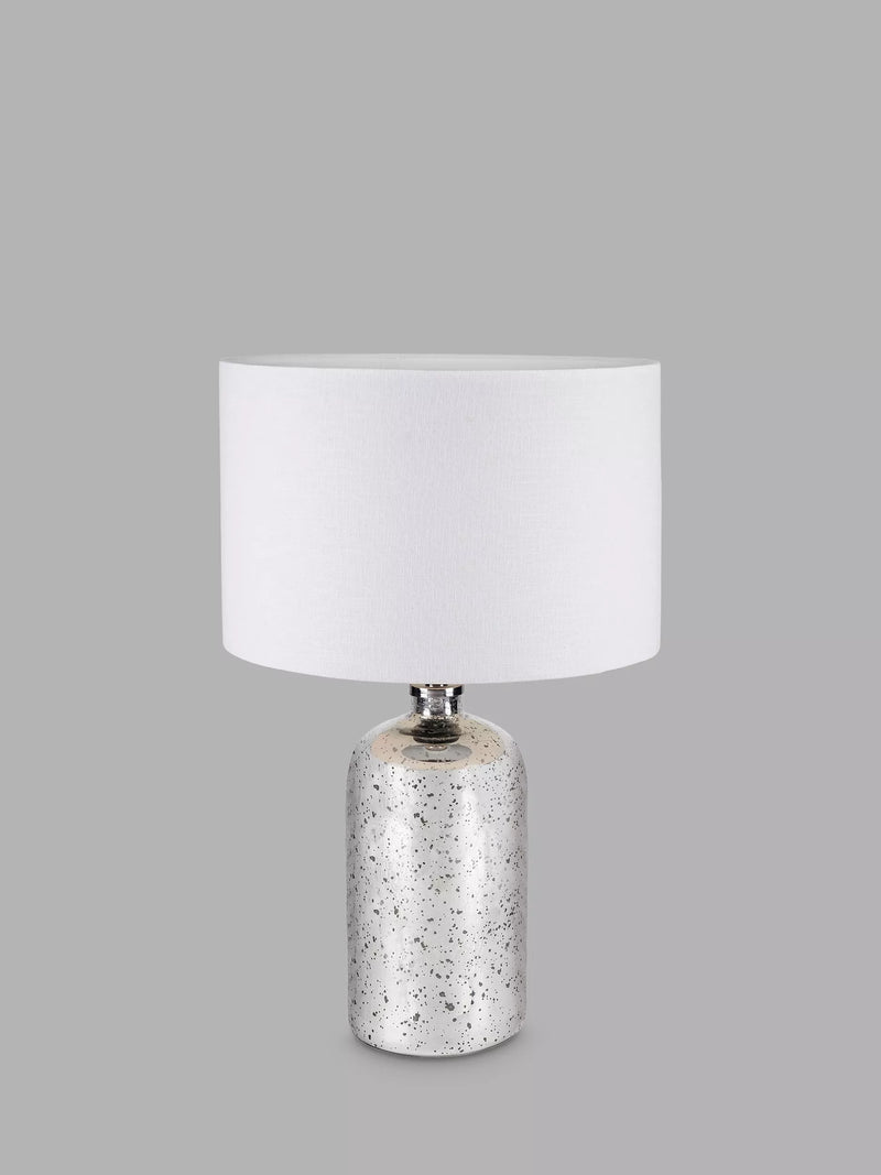 Pacific Ophelia silver glass table lamp with shade (British brand)