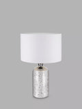 Pacific Ophelia silver glass table lamp with shade (British brand)