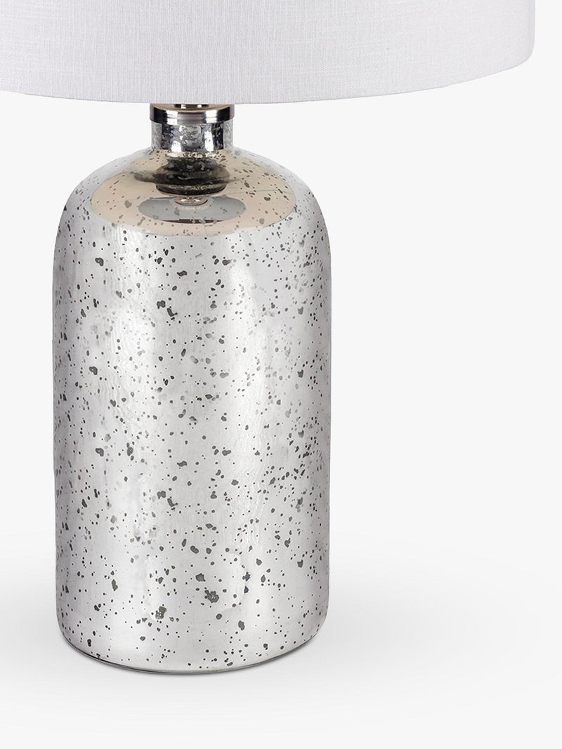 Pacific Ophelia silver glass table lamp with shade (British brand)