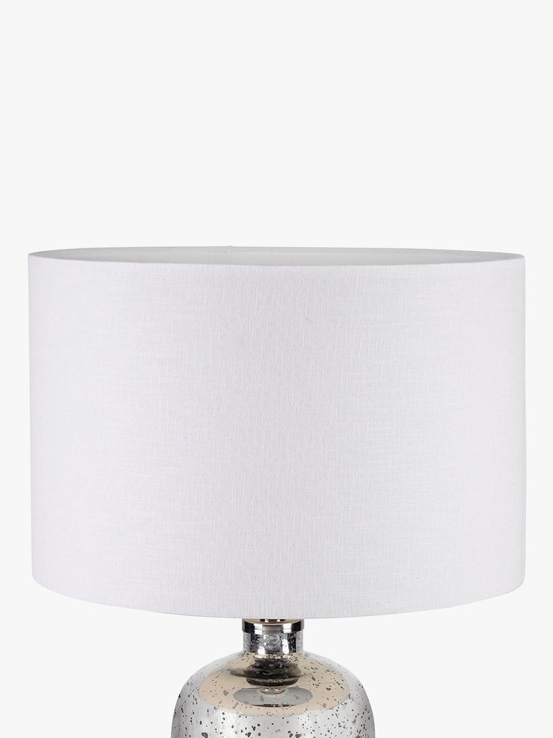 Pacific Ophelia silver glass table lamp with shade (British brand)