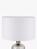 Pacific Ophelia silver glass table lamp with shade (British brand)